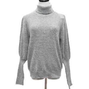 New One Grey Day Gray Puff Sleeve Sweater Size Large